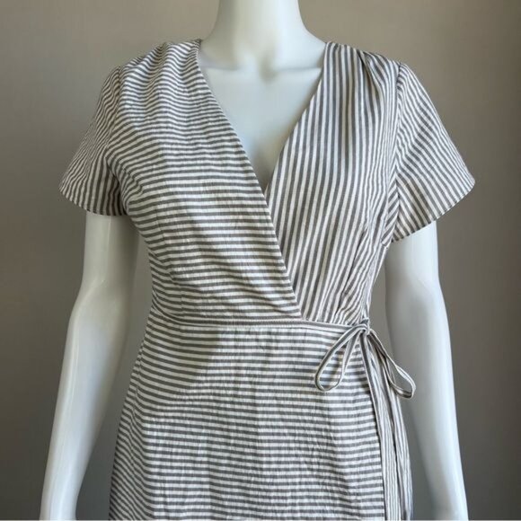 VACATE The Label Soho Striped Wrap Dress - S - Picture 4 of 10